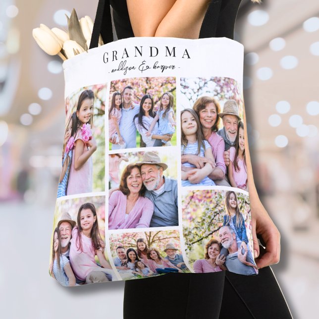 Grandma Photo Collage Tygkasse (Grandma Photo Collage Tote Bag)