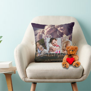 Grandma Photo Gift Grandpa Barnbarn Collage Kudde