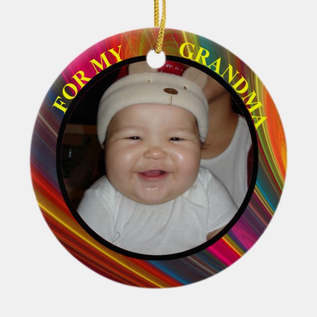 Grandma Photo Gift Märkre & Ornament (Framsidan)