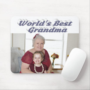 Grandma Photo grått typography Musmatta