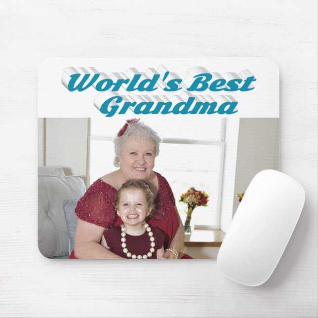 Grandma Photo himlar blue typography Musmatta (Med mus)