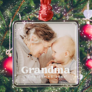 Grandma Photo jul Helgdag Simple Modern Chic Julgransprydnad Metall