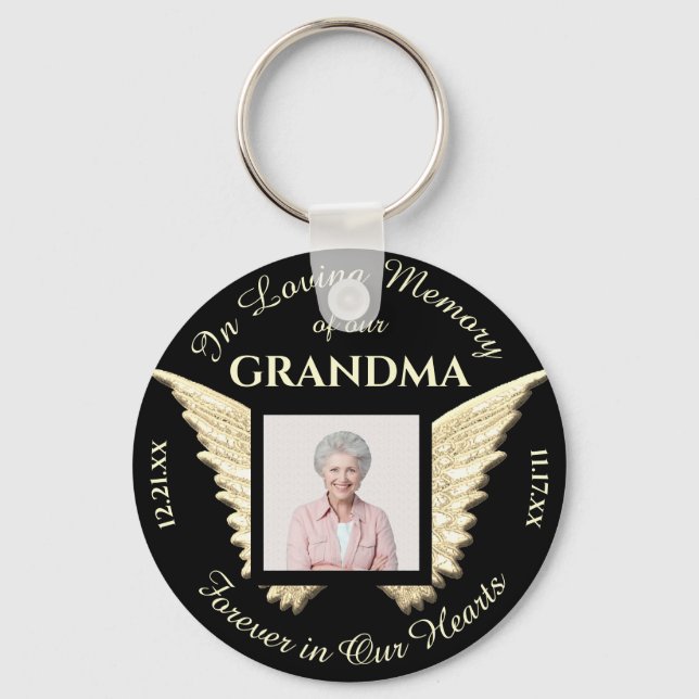 Grandma Photo Memorial Keychain Nyckelring (Framsida)