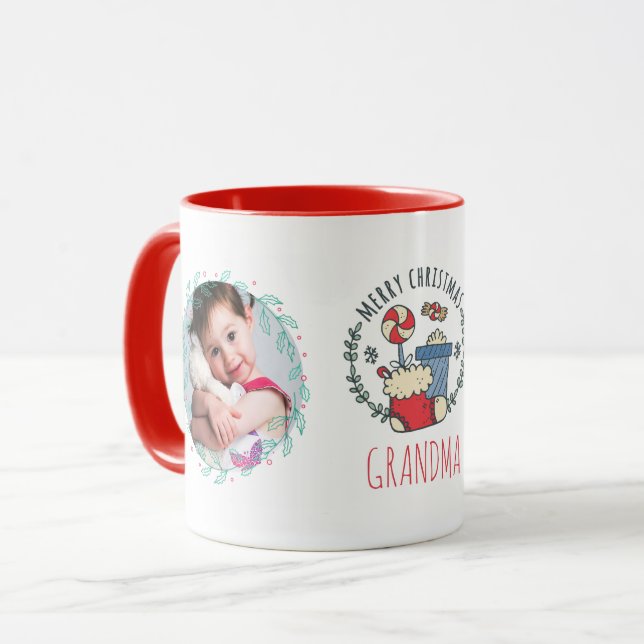 GRANDMA PHOTO MUGG - julgåvor Barnbarn Bilder (Framsida vänster)