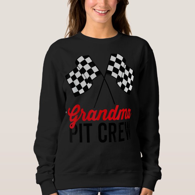 Grandma Pit Crew Hosting Car Tävling Födelsedagsfe T Shirt (Framsida)