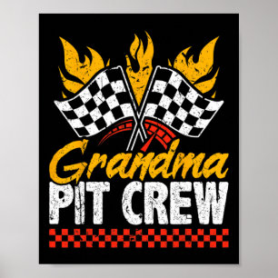 Grandma Pit Crew Tävling Car ThLED Party Tävla Fam Poster
