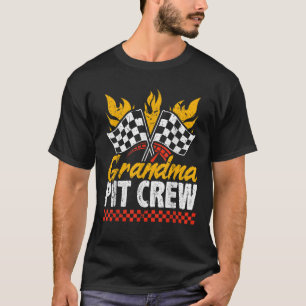 Grandma Pit Crew Tävling Car ThLED Party Tävla Fam T Shirt