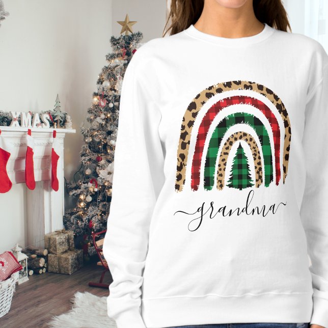 Grandma Play och Leopard Skriv ut Rainbow Sweatshi T Shirt (Skapare uppladdad)