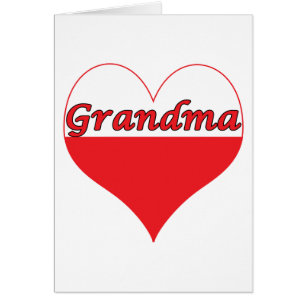 Grandma polska Heart Hälsningskort