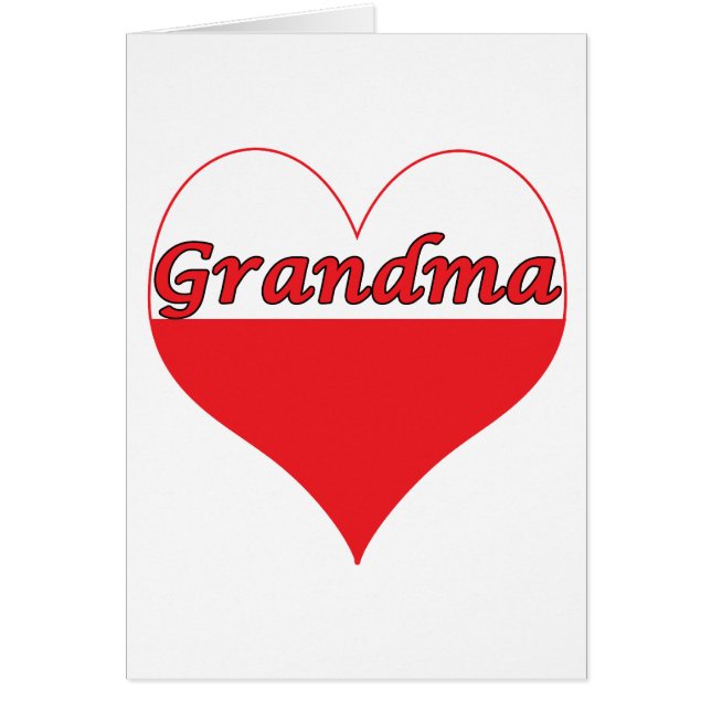 Grandma polska Heart Hälsningskort (Framsidan)
