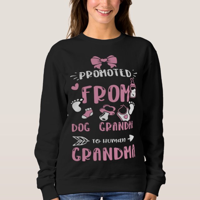 Grandma Promoted From Dog Grandma To Human Gra  Ba T Shirt (Framsida)