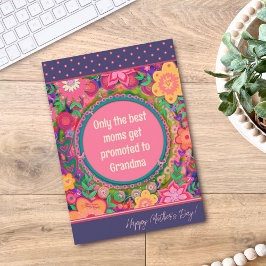 Grandma Quote Blommigt Söt Unique Mor's Day Kort