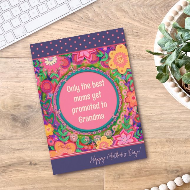 Grandma Quote Blommigt Söt Unique Mor's Day Kort (Skapare uppladdad)