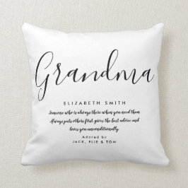 Grandma Quote Elegant Black and White Kudde