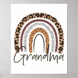 Grandma Rainbow Cheetah Leopard Women jul Fa Poster