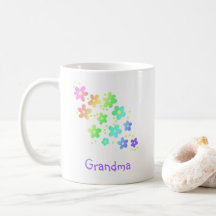 Grandma Rainbow Flowers Mugg