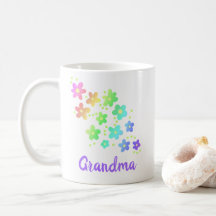 Grandma Rainbow Flowers Mugg