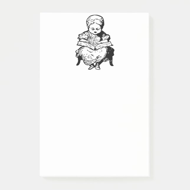 Grandma Read You a Story Tecknad Illustration Post-it Block (Framsida)