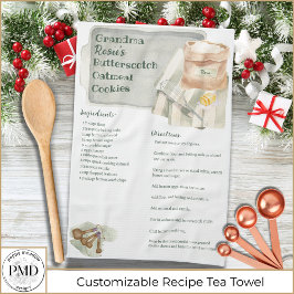 Grandma Recipe | Personlig för Butterscotch Cookie Kökshandduk