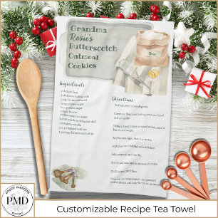 Grandma Recipe Personlig för Butterscotch Cookie Kökshandduk