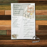 Grandma Recipe | Personlig för Butterscotch Cookie Kökshandduk<br><div class="desc">Ta en sats mormors favoritkakor med hennes recept som är tryckt på den här vackra personligen keepsakheirloom tehandduk. Ha alltid hennes favoritrecept på hand för att baka en sats farmor eller Mamma kakor till familj, vänner eller gåvor. Du kan redigera designen för recept från vilken familjemedlem som helst, klicka bara...</div>
