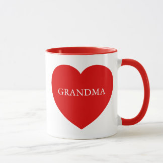 Grandma Red Heart Mugg
