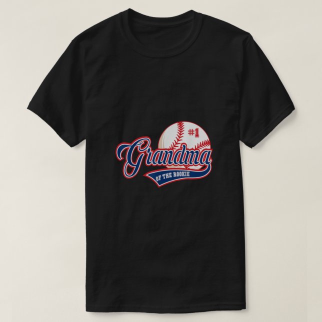 Grandma Rookie of Year 1st Birthday Baseball Theme T Shirt (Design framsida)