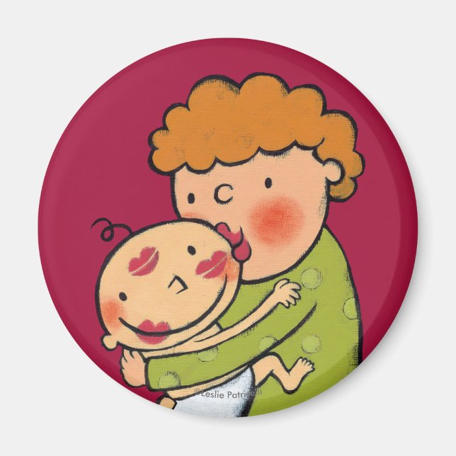 Grandma Rosa Lipstick Kisses for Baby Magnet (Framsidan)