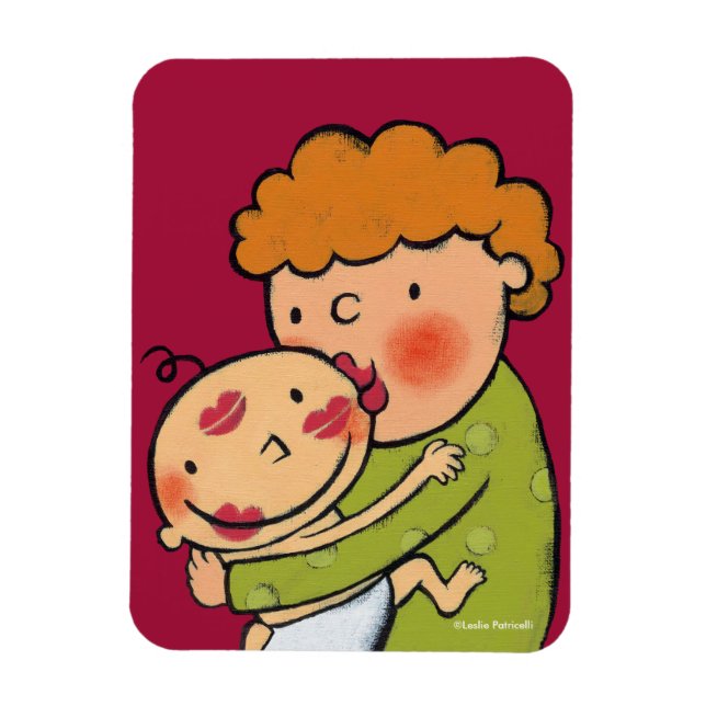 Grandma Rosa Lipstick Kisses for Baby Magnet (Vertikal)