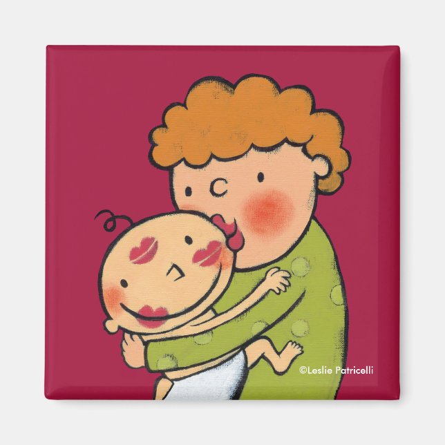 Grandma Rosa Lipstick Kisses for Baby Magnet (Framsidan)