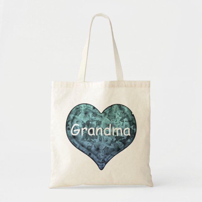 GRANDMA:S HJÄRTAT TOTE BAG-MALL TYGKASSE (Framsidan)