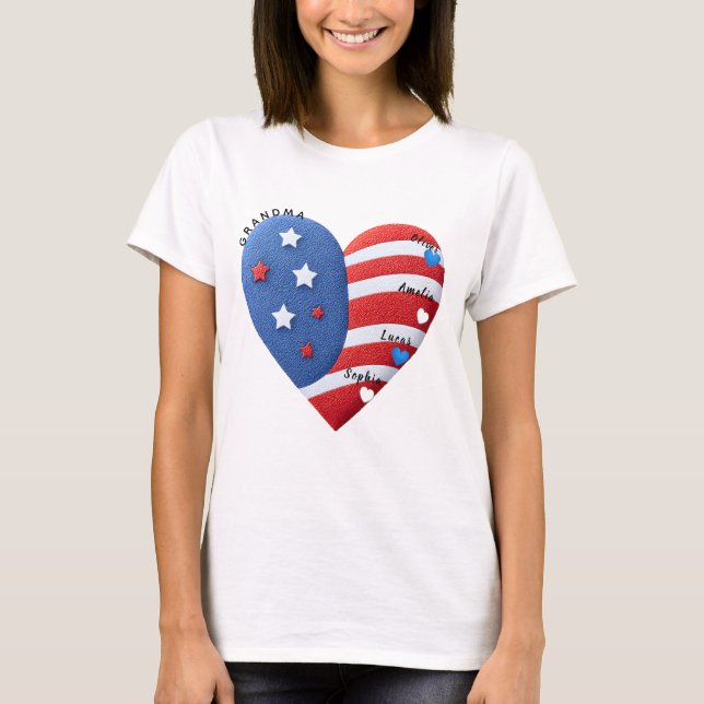 ​"Grandma’s Pride" Flag-Heart Tee (Framsida)