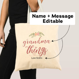 Grandma Sak Anpassningsbar Blommigt Gift från Barn Tygkasse
