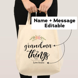 Grandma Sak Anpassningsbar Blommigt Gift från Barn Tygkasse