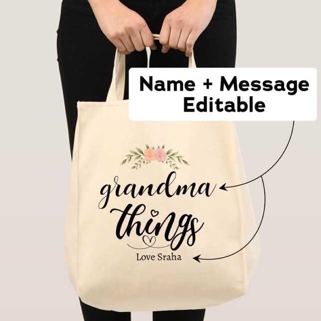 Grandma Sak Anpassningsbar Blommigt Gift från Barn Tygkasse (Skapare uppladdad)