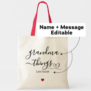 Grandma Sak Anpassningsbar Gift från Barnbarn Tygkasse
