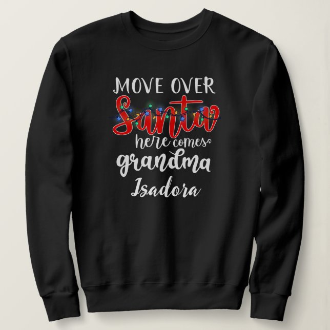 Grandma Santa Ljus Humous Text Design T Shirt (Design framsida)