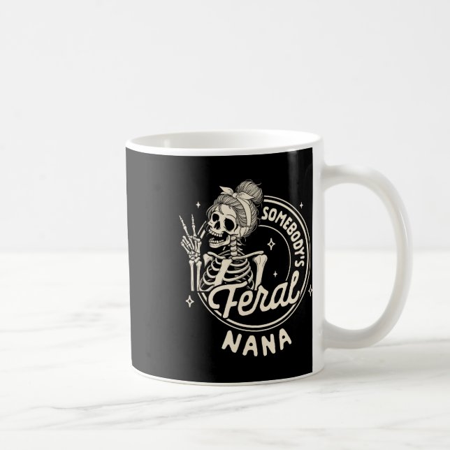 Grandma Sarcasm Mimi Gigi Skeleton Någon Fera Kaffemugg (Höger)