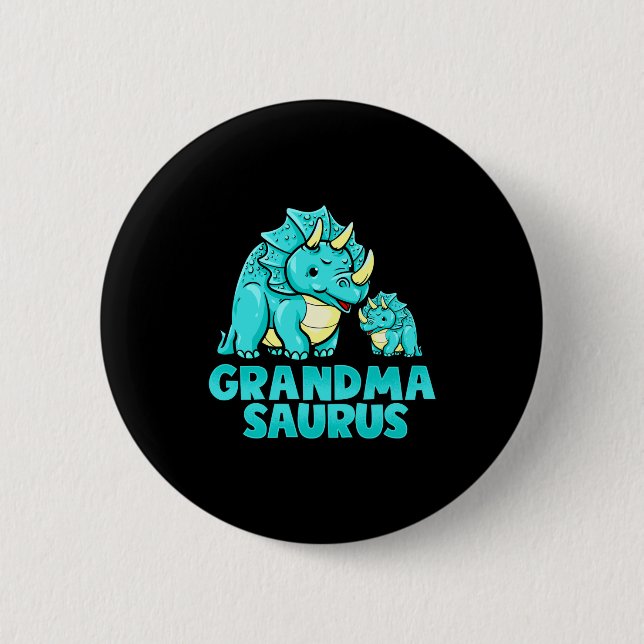 Grandma Saurus Funny Grandmasaurus Dinosaur  Knapp (Framsida)