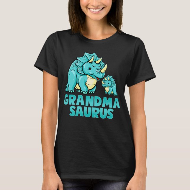 Grandma Saurus Funny Grandmasaurus Dinosaur T Shirt (Framsida)