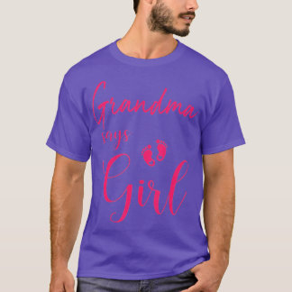 Grandma Says Girl Cute Gender Reveal Team Rosa Gif T Shirt