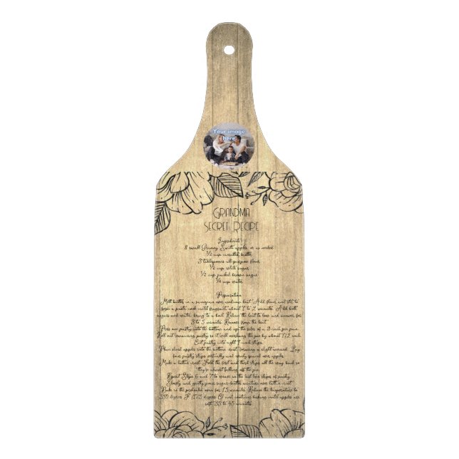 Grandma Secret Recipe Family Photo Keepsaké (Framsidan)