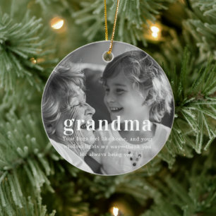 Grandma Sentimental Photo Keepsakjulen Julgransprydnad Keramik