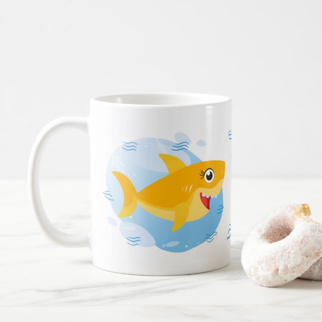 Grandma Shark - Gult Kaffemugg (Med munk)