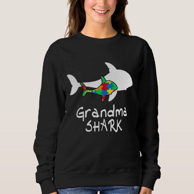 Grandma Shark Puzzle Biet Coola Autism Awareness G T Shirt (Framsida)