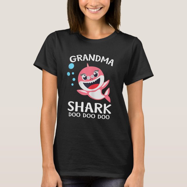 Grandma Shark Shirt, Funny Mors dag Gift T Shirt (Framsida)
