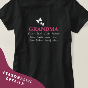 Grandma Shirt med Barnbarn Namn T Shirt