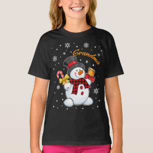 Grandma Snögubbe Candy cane jul Red Play T Shirt