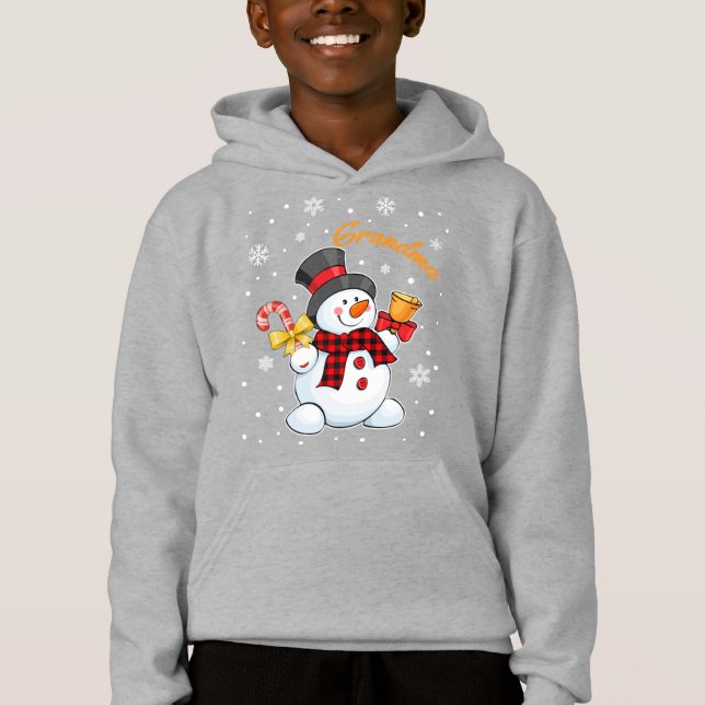 Grandma Snögubbe Candy cane jul Red Play T Shirt (Framsida)