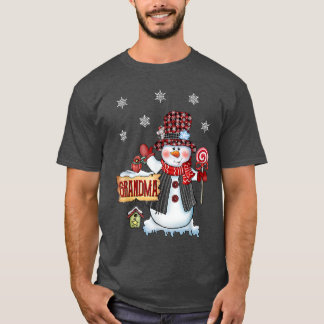 Grandma Snögubbe jul Candy cane Red Play San T Shirt